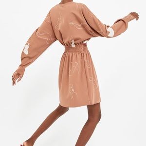 NWT Zara nude print dress